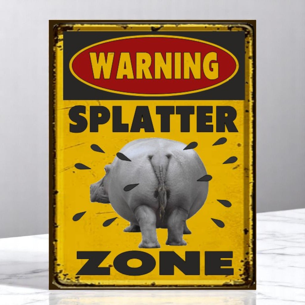 Warning Splatter Zone Metal Sign – Handmade in Two Sizes – Wainfleet ...