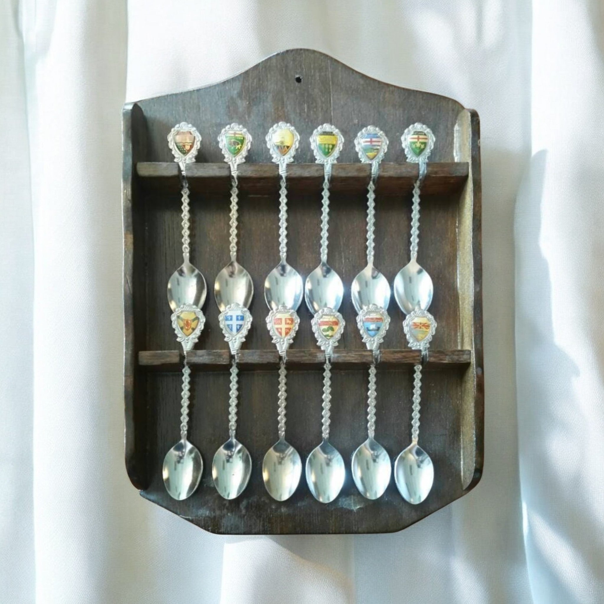 Commemorative Spoon Racks Canadian Provinces and Territories Collectible Souvenir Spoons ...
