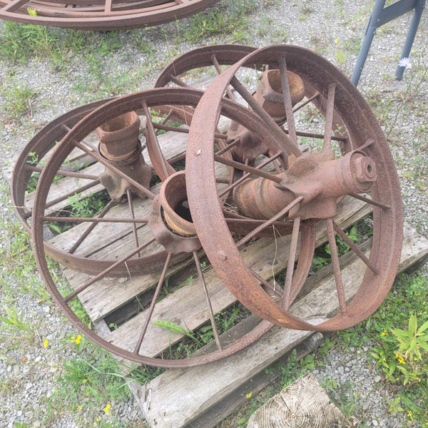 100 yr Old Portable Steam Engine Wheels – Wainfleet Trading Post