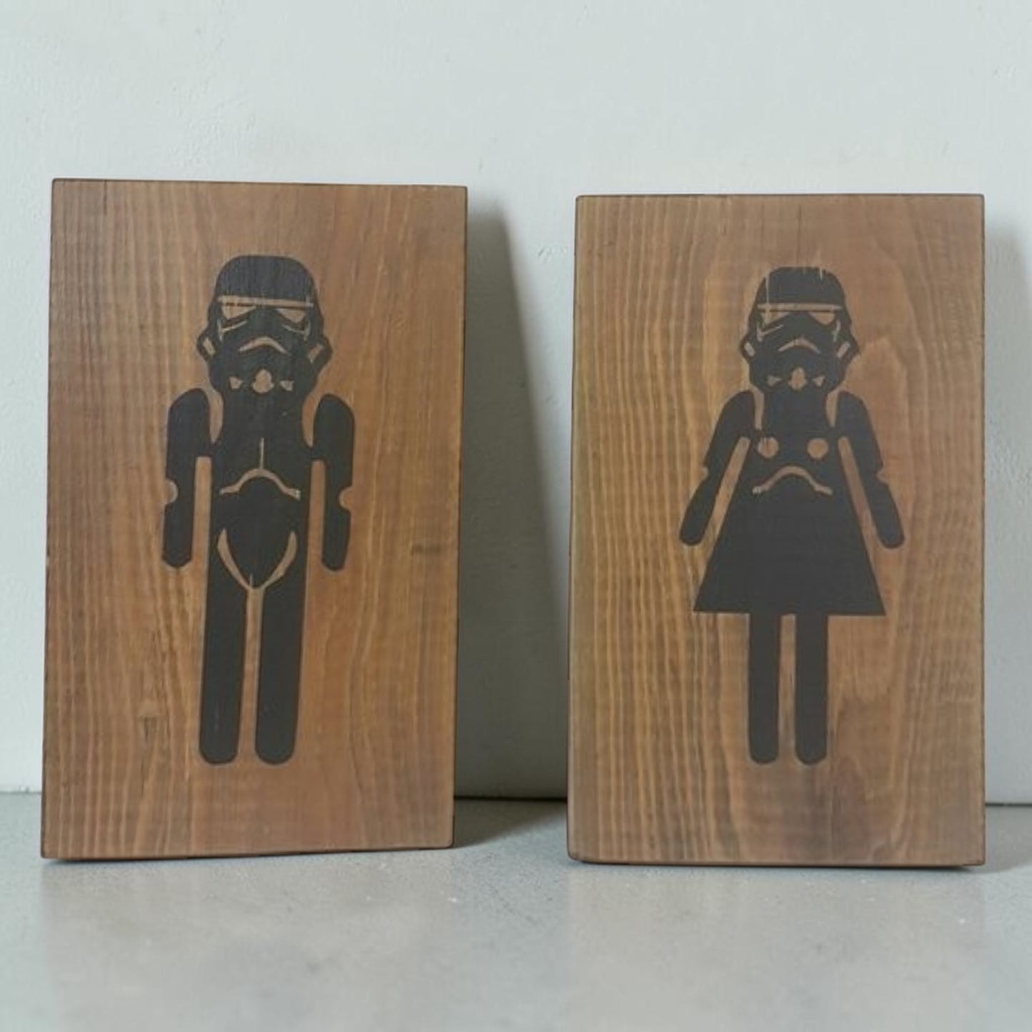 His & Hers Bathroom Signs Stormtrooper Design 6x9