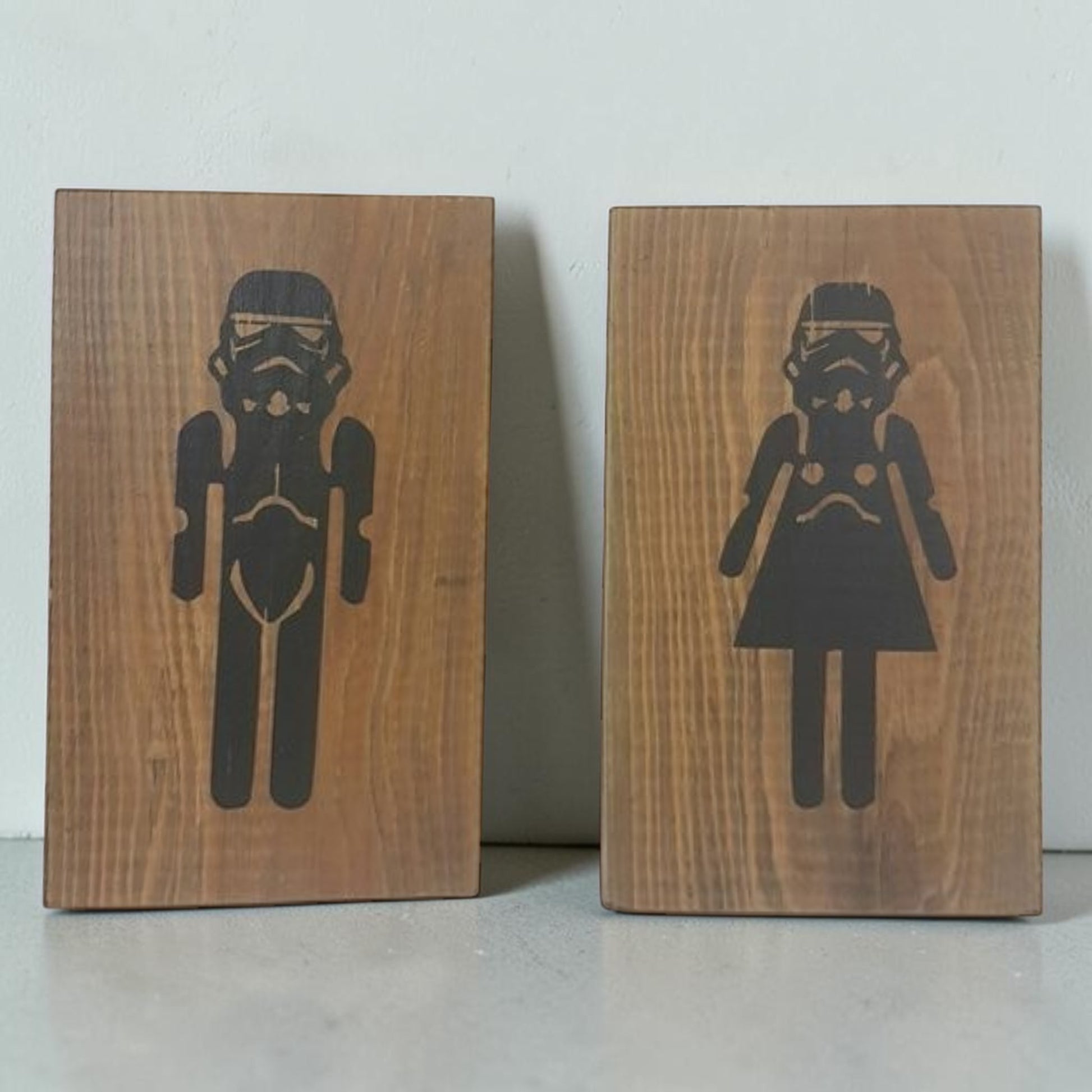 His & Hers Bathroom Signs Stormtrooper Design 6x9