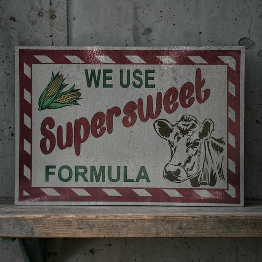 Rustic “We Use Super Sweet Formula” Farm Sign 12x17” 