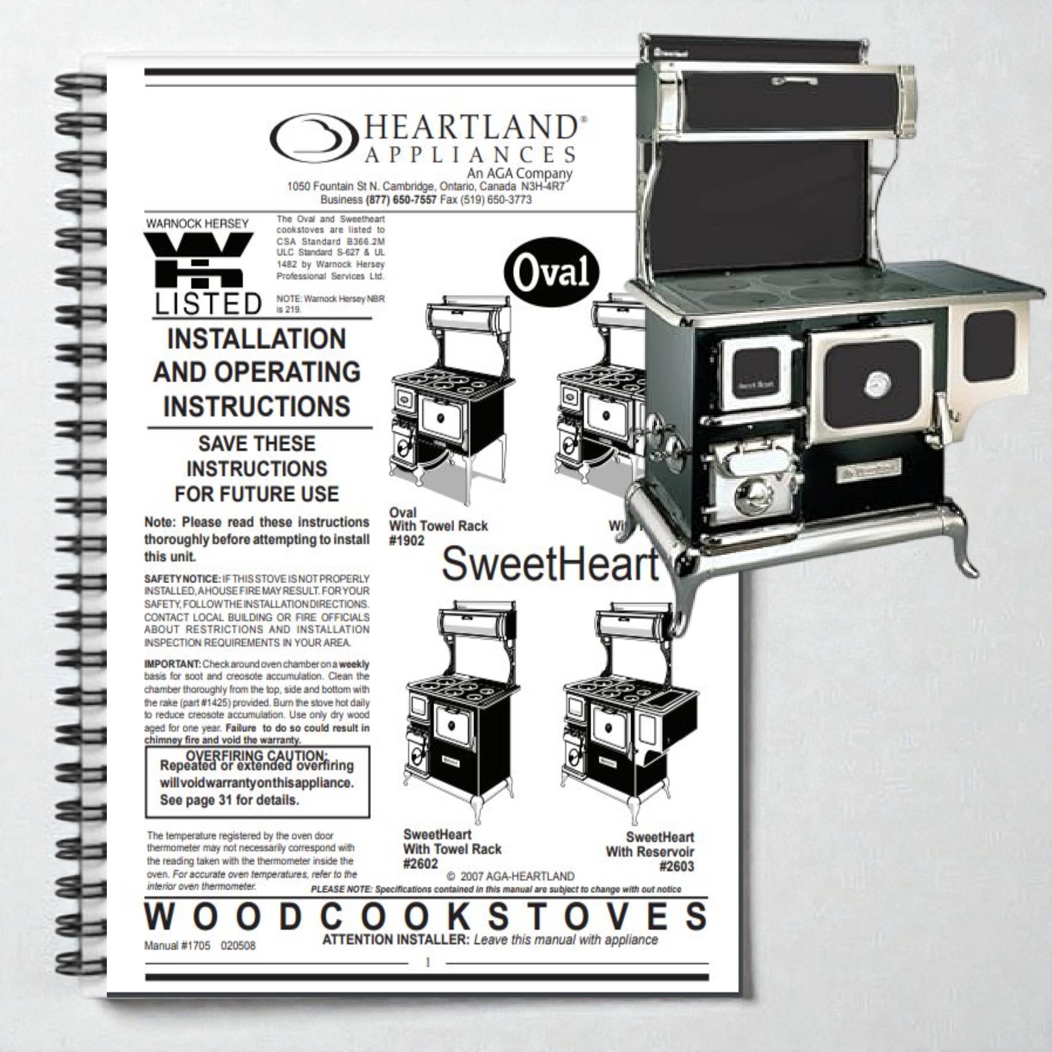 Owner's Manual Elmira Oval, Heartland Oval, Elmira Sweetheart