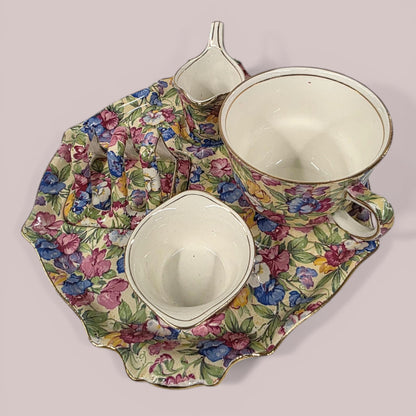 Antique Royal Winton Grimwades Sweet Pea Chintz Breakfast Set 