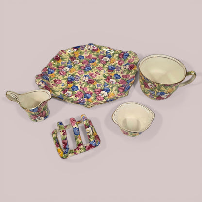 Antique Royal Winton Grimwades Sweet Pea Chintz Breakfast Set 