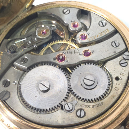 Swiss Full Hunter Pocket Watch Gold Plate Dennison Case Alfred Bruce 1910 