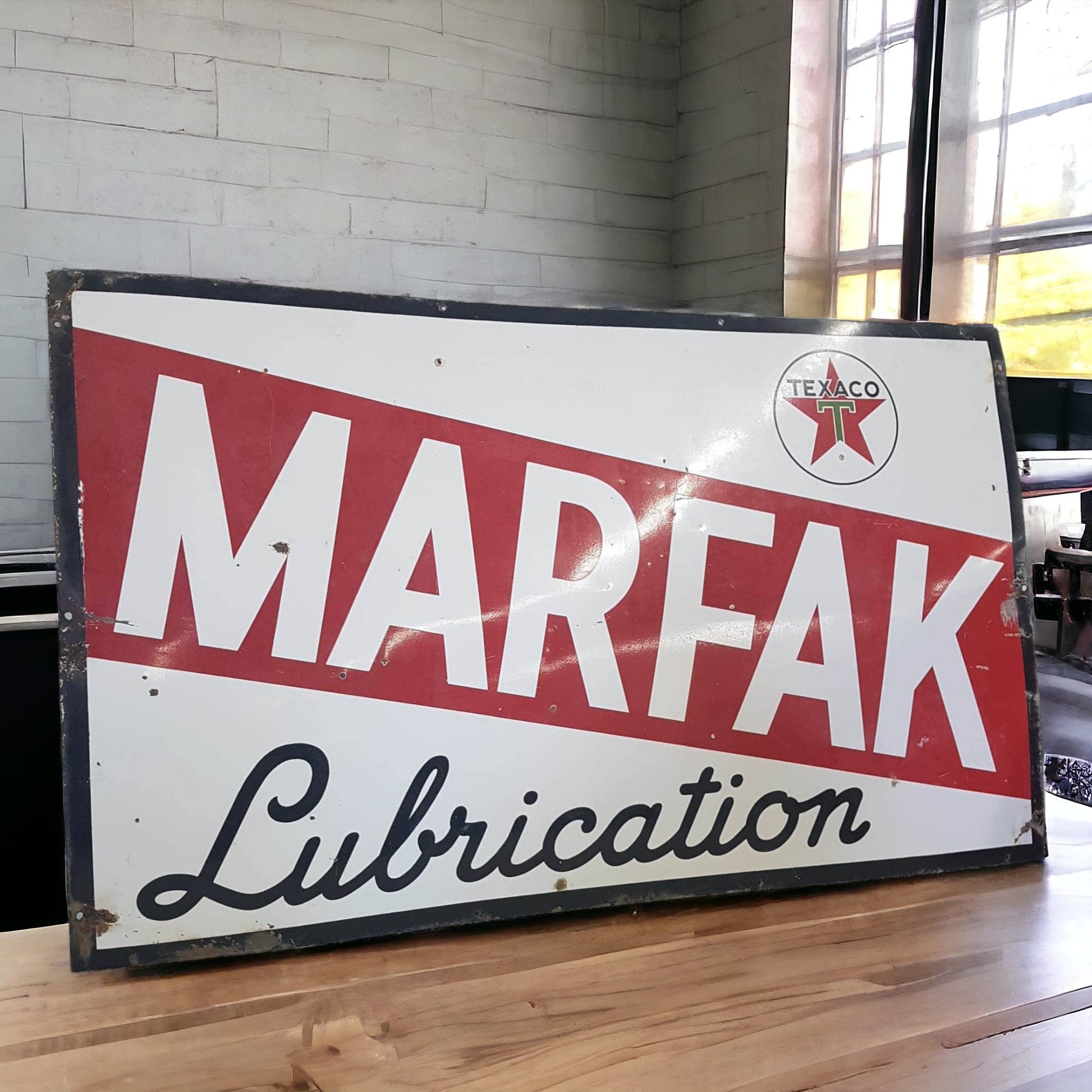 Large Texaco Marfak Porcelain Sign