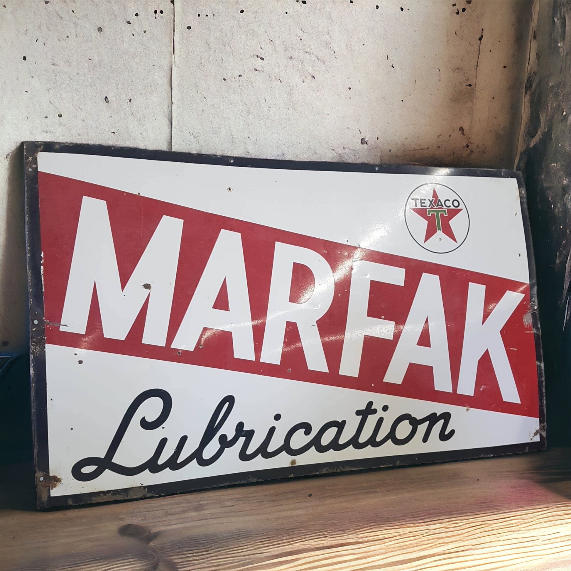 Large Texaco Marfak Porcelain Sign