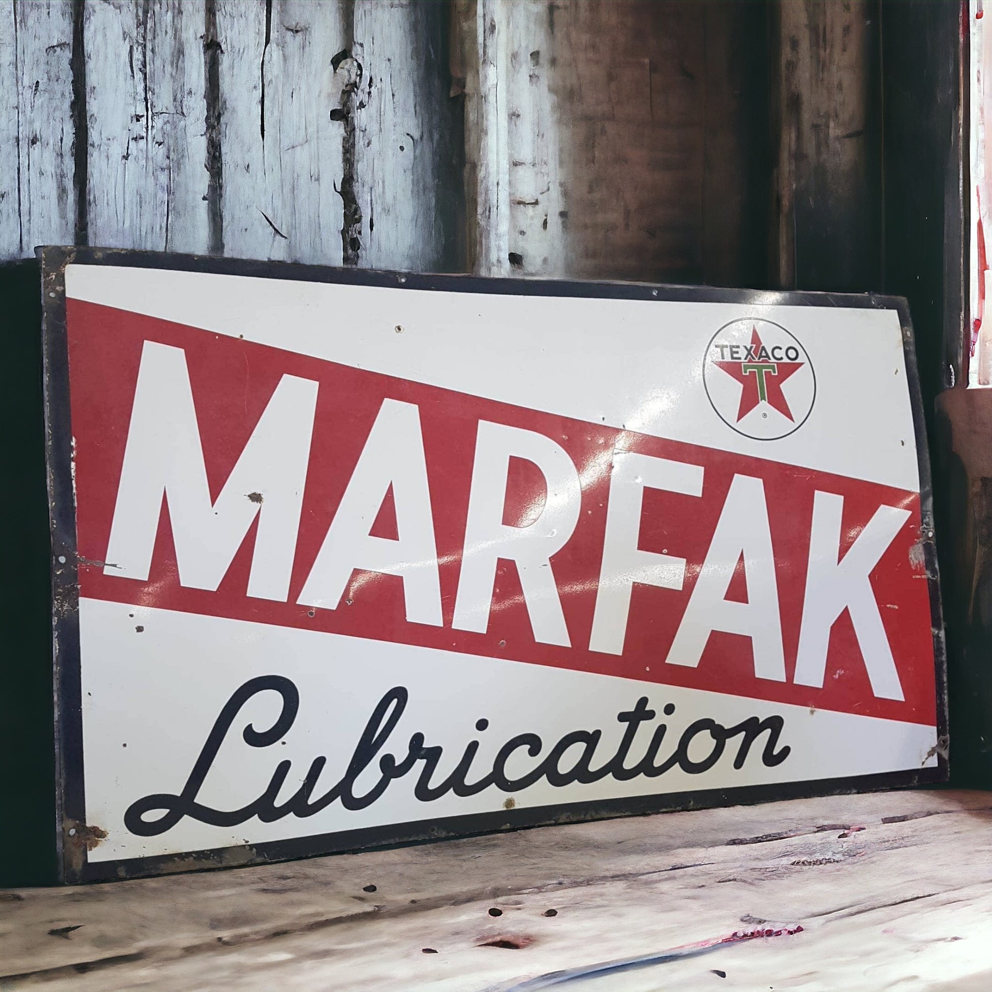 Large Texaco Marfak Porcelain Sign