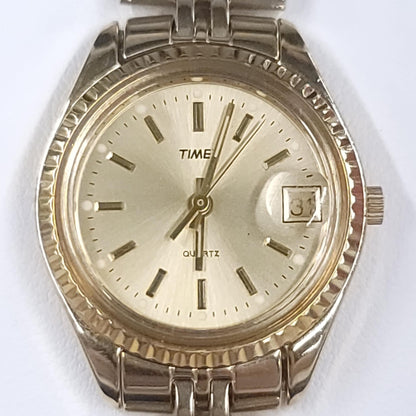 Vintage Ladies Timex Gold Watch with Date – Gently Used