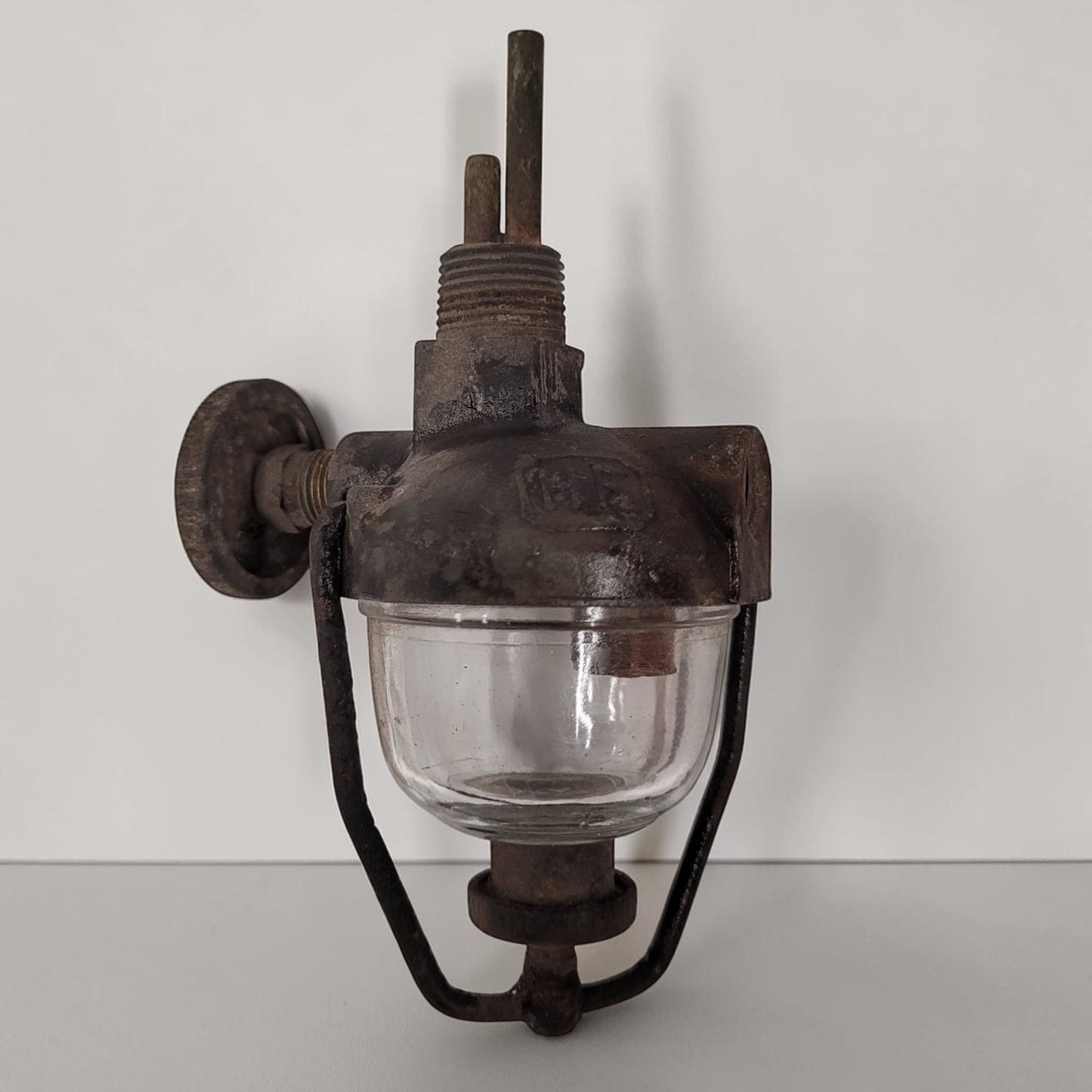 Antique HE T0-9165 fuel sediment bowl used on vintage tractors and hit and miss engines with glass fuel filter bowl.