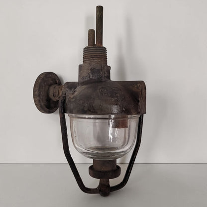 Antique HE T0-9165 fuel sediment bowl used on vintage tractors and hit and miss engines with glass fuel filter bowl.