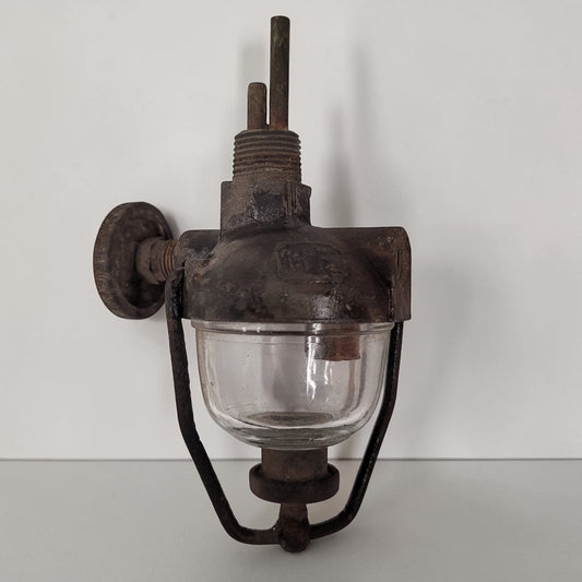 Antique HE T0-9165 fuel sediment bowl used on vintage tractors and hit and miss engines with glass fuel filter bowl.