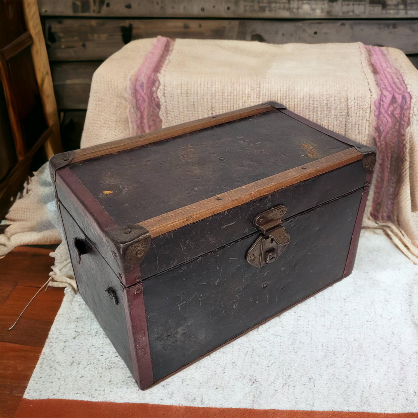 dolls steamer trunk antique travel clothing storage