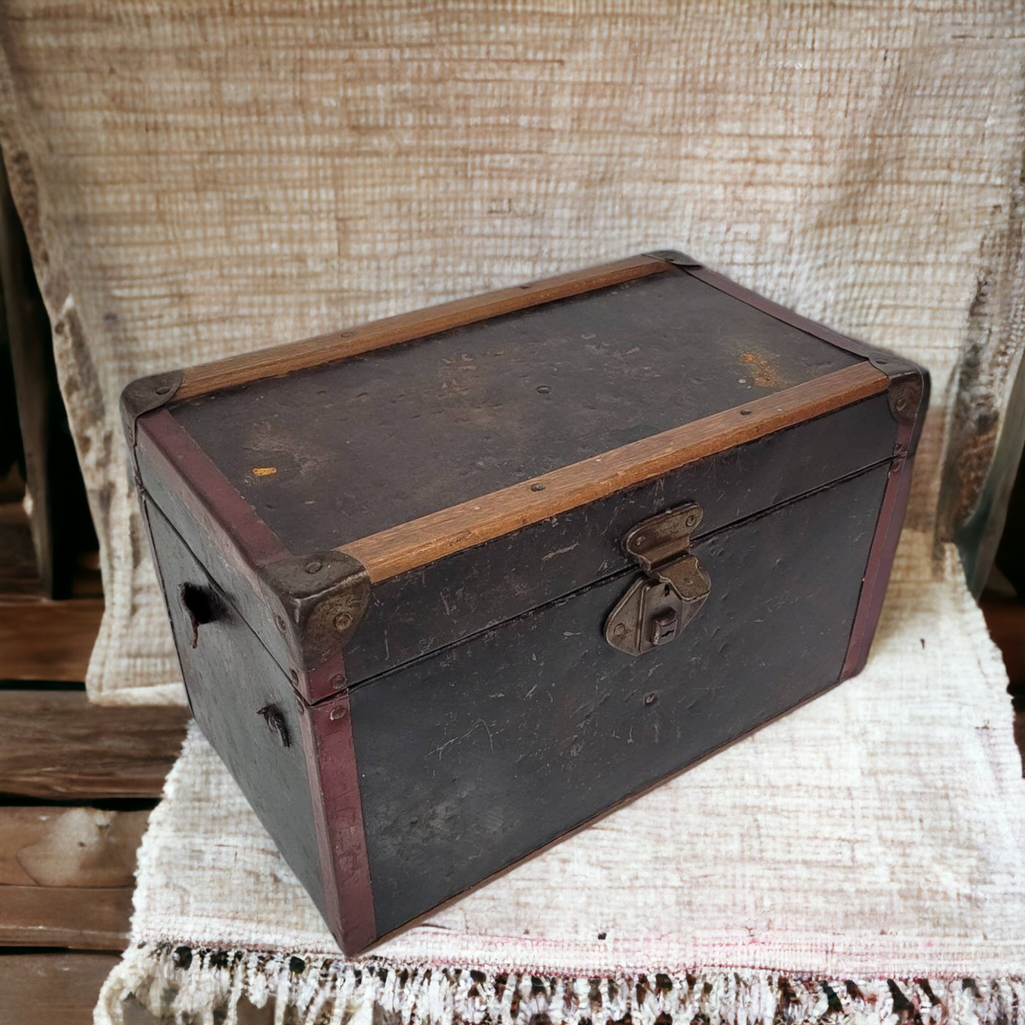 dolls steamer trunk antique travel clothing storage