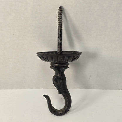 Antique Victorian Cast Iron Ceiling Hook 7”