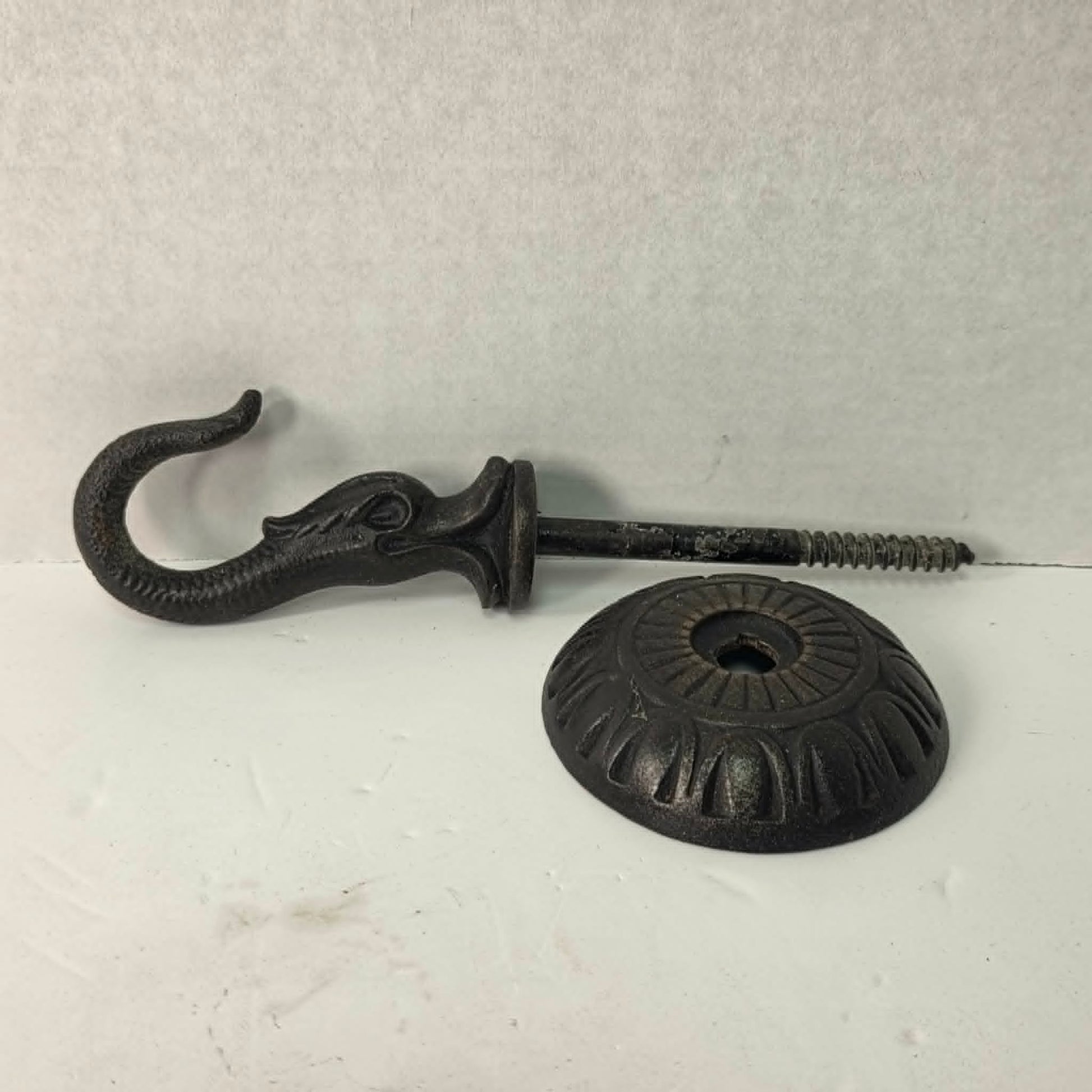Antique Victorian Cast Iron Ceiling Hook 7”