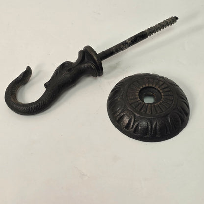 Antique Victorian Cast Iron Ceiling Hook 7”