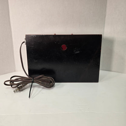 Functional vintage theater exit sign with original glass and toggle switch.
