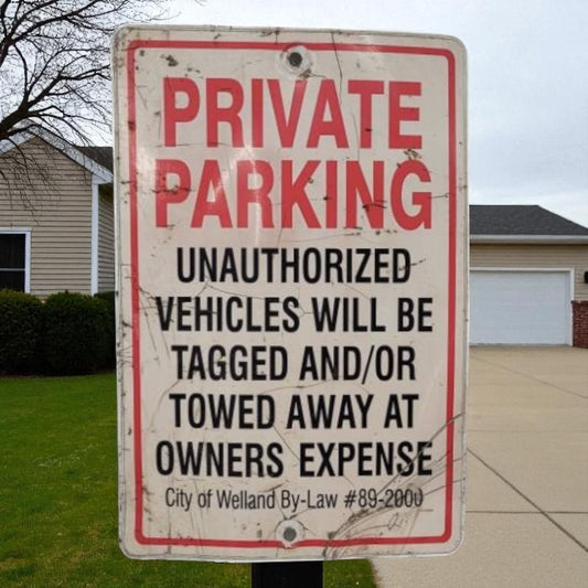 Vintage Private Parking Street Sign Authentic
