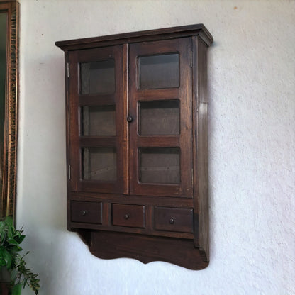 Wooden Hanging Medicine Cabinet Wall Cupboard