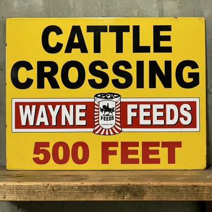 Retro farm feed advertising sign