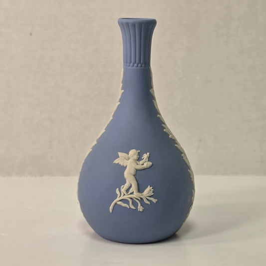 Wedgwood Jasperware Cherub Bud Vase 5.5” 