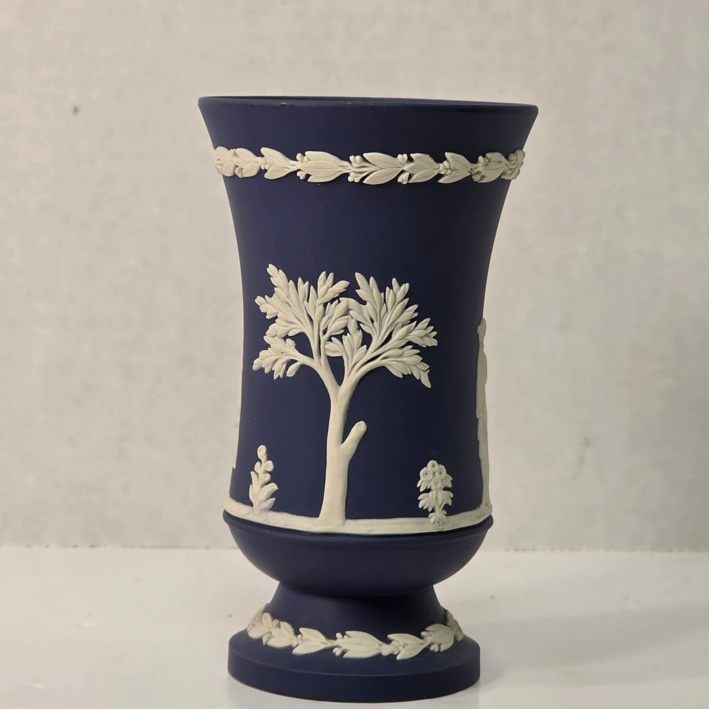 Wedgwood Cobalt Jasperware Vase 5”