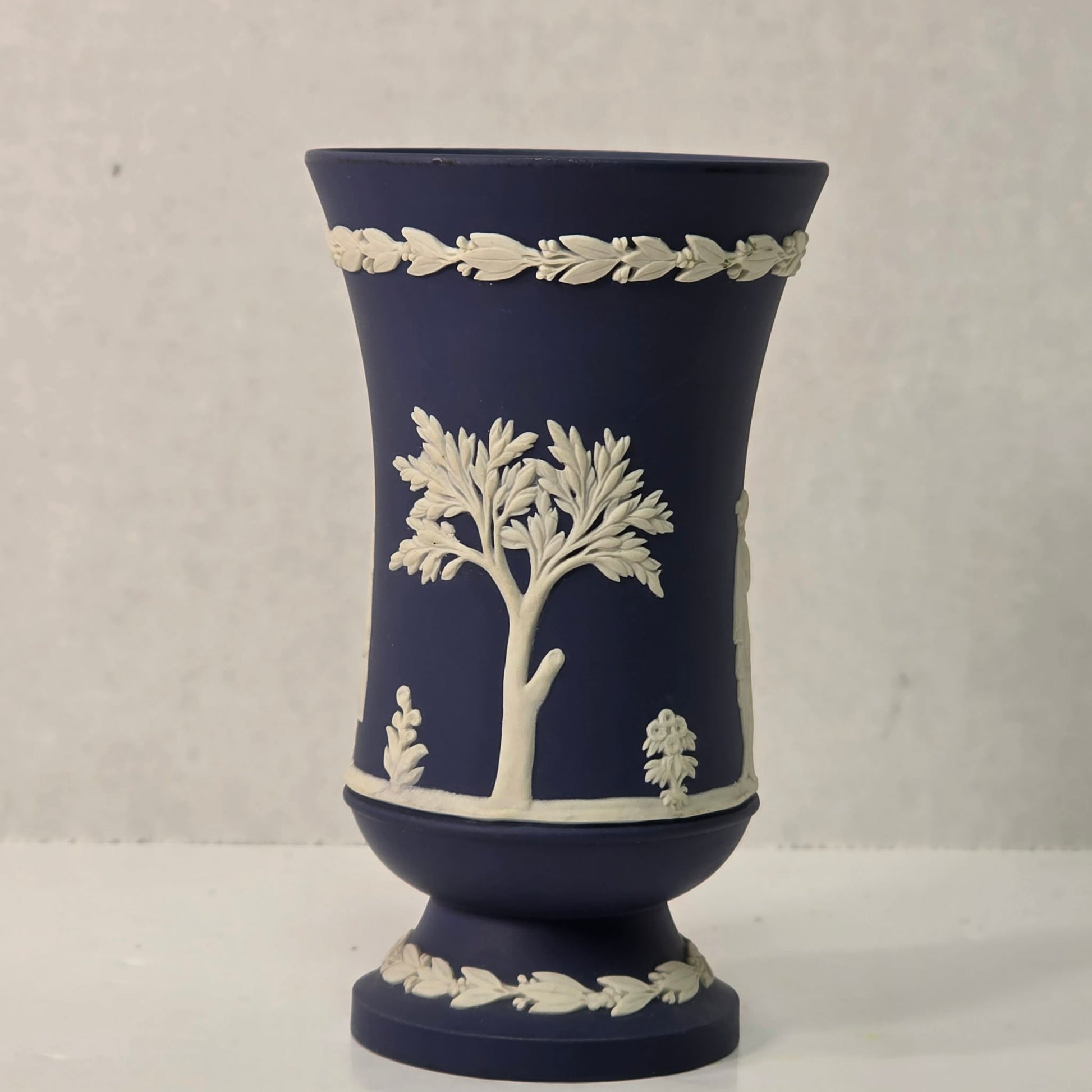 Wedgwood Cobalt Jasperware Vase 5”