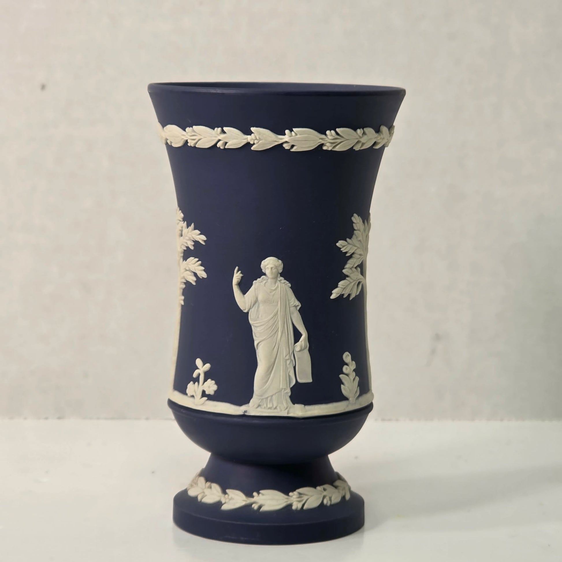 Wedgwood Cobalt Jasperware Vase 5”