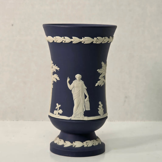 Wedgwood Cobalt Jasperware Vase 5”