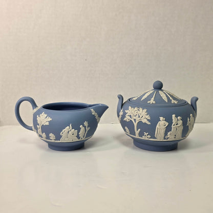 Wedgwood Jasperware Cream & Sugar Set Vintage