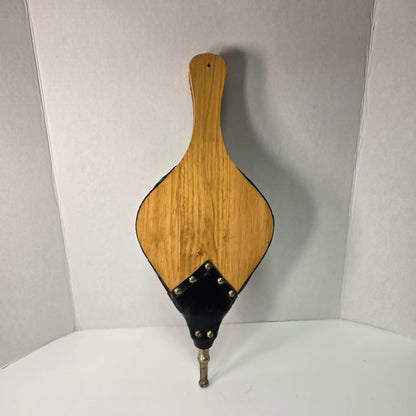 Vintage Fireplace Bellows with Brass Ship Motif