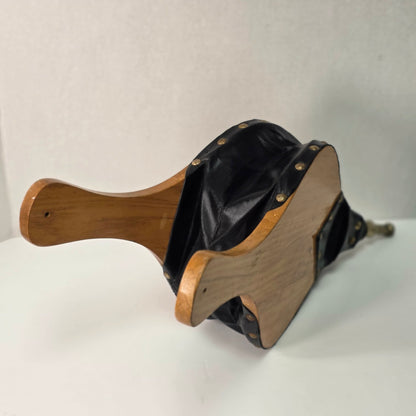 Vintage Wood Leather Brass Fireplace Bellows