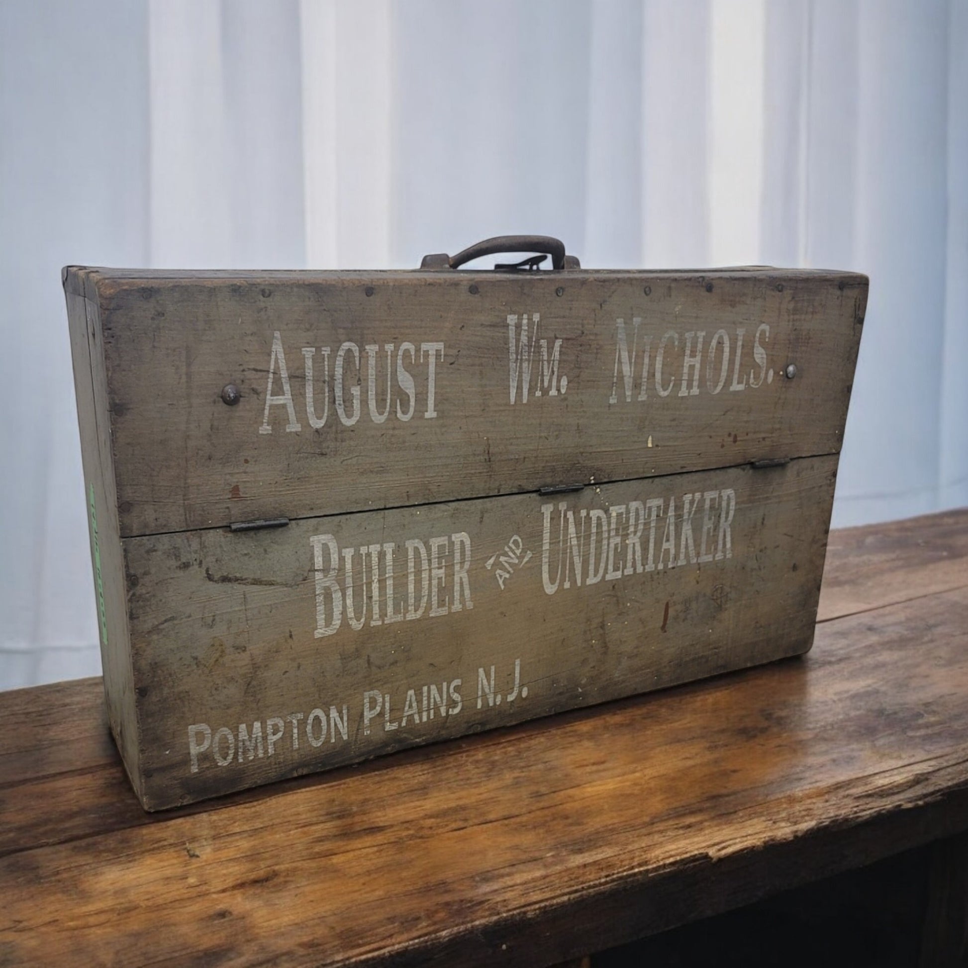 Antique Wooden Tool Box Builder And Undertaker