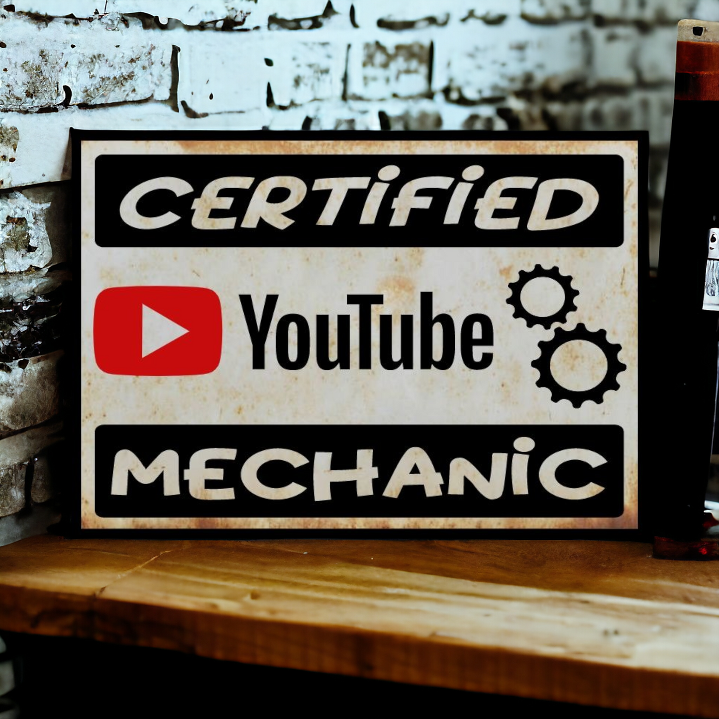 Certified Youtube Mechanic Sign