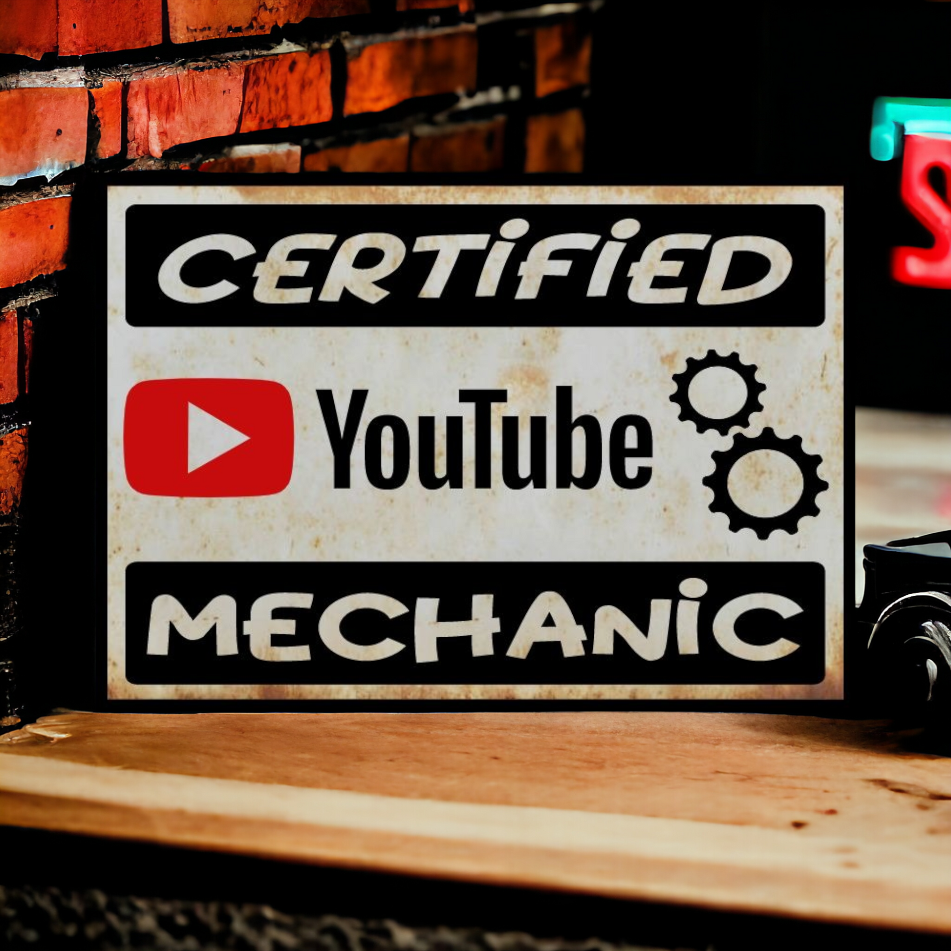 Certified Youtube Mechanic Sign