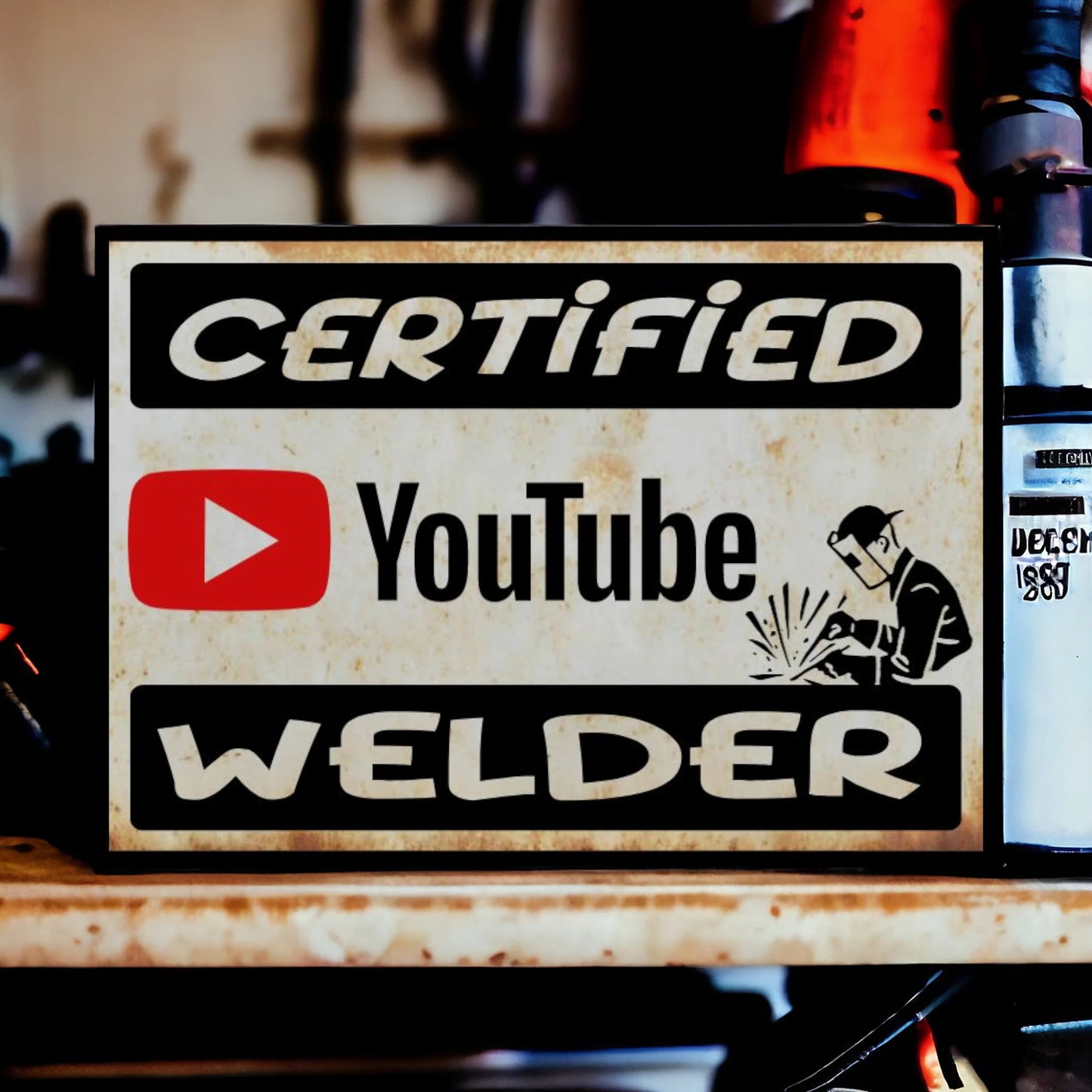 certified youtube welder sign 