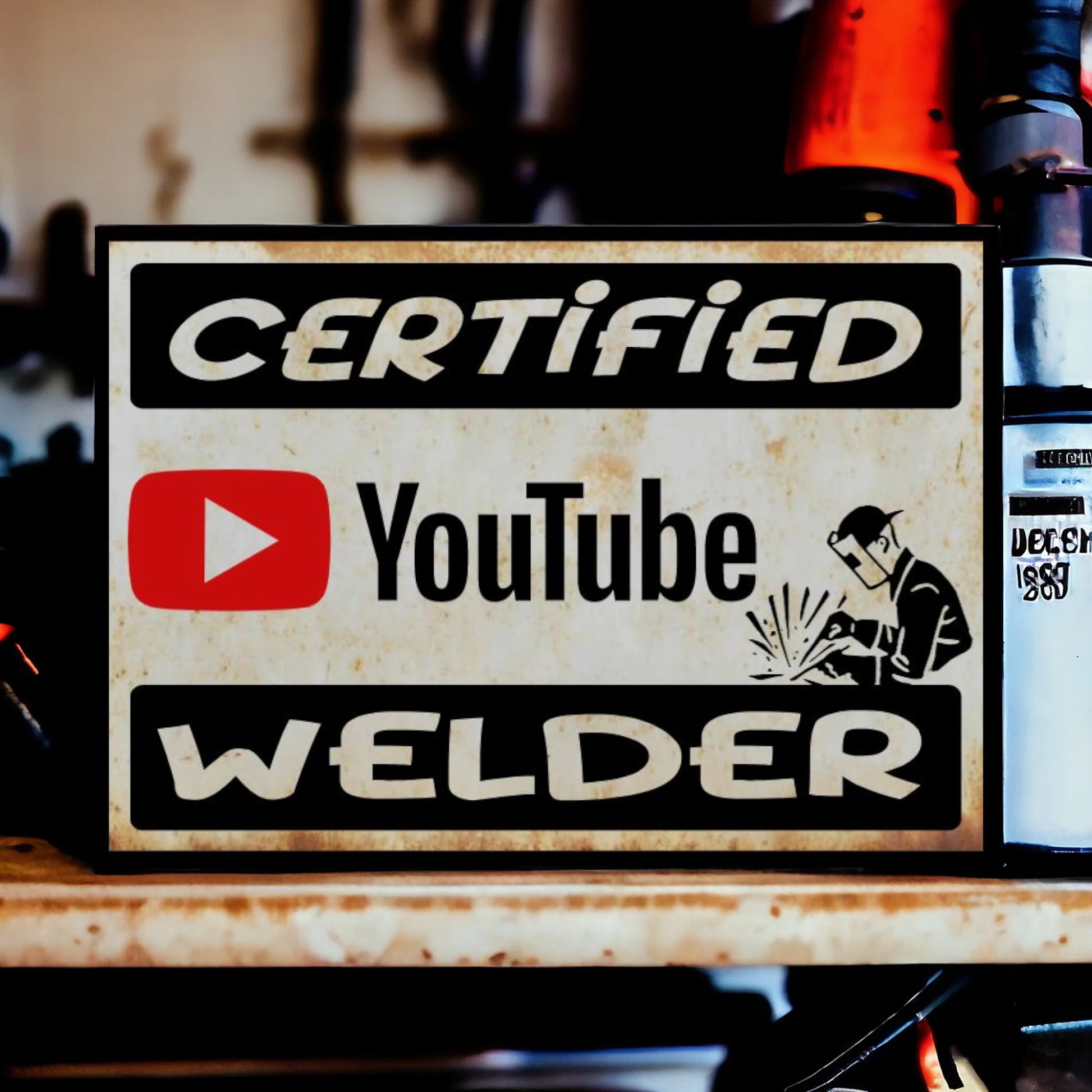 certified youtube welder sign 
