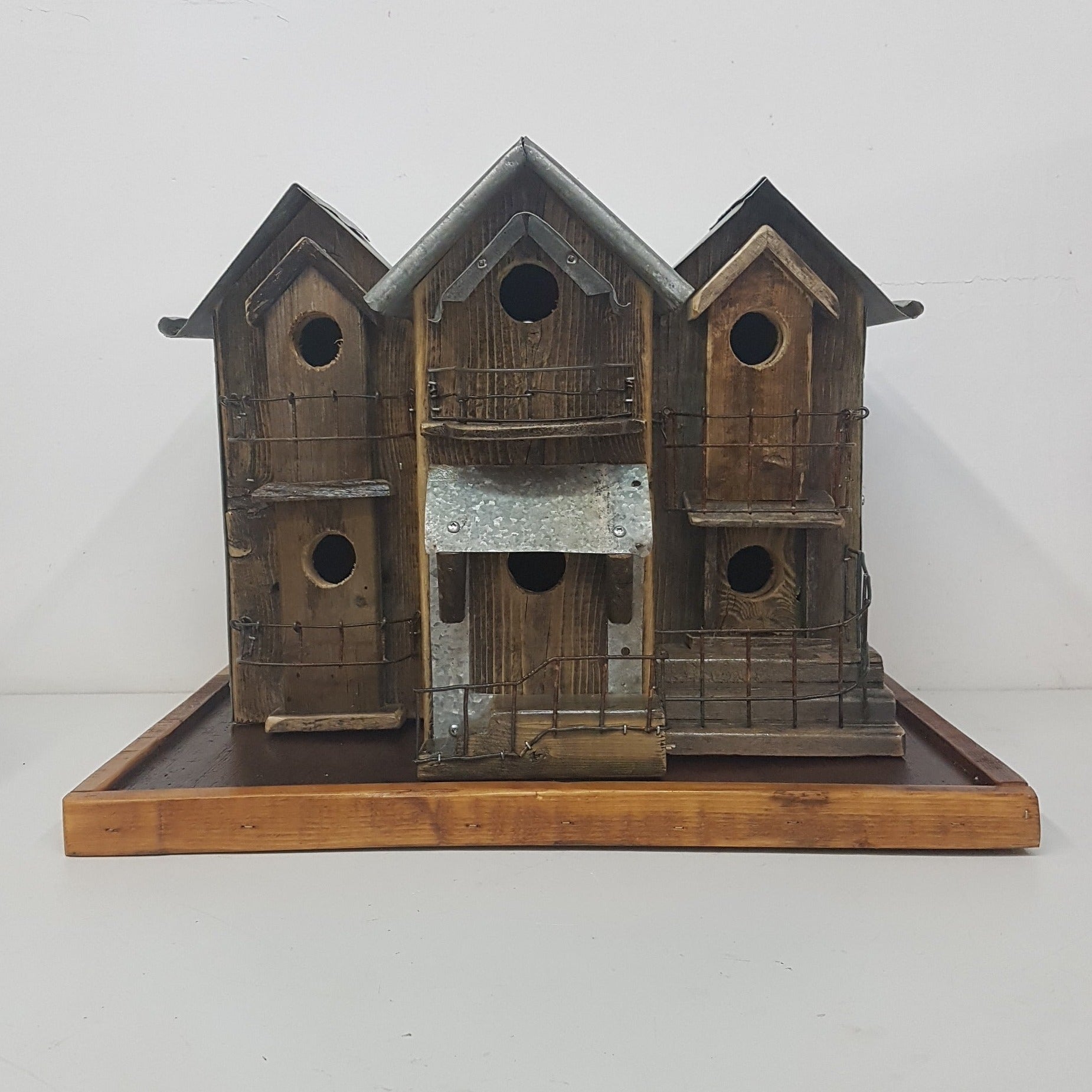 Rustic Bird House hand built with a Tin Roof - Wainfleet Trading Post