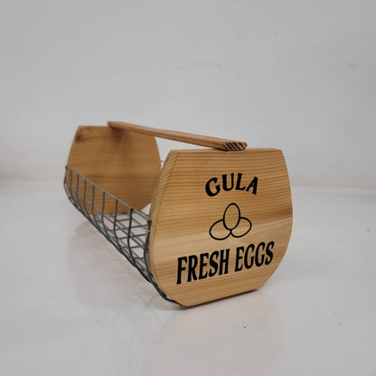 Wooden Basket for Garden Harvest Personalized Fresh Eggs Harvest Basket