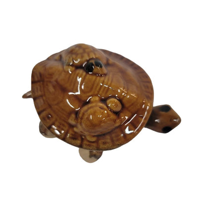 Wade Ceramic Turtle Nodder Figurine Feng Shui Majolica Glaze