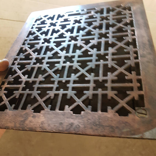 Antique Arts and Crafts copper plated floor register architectural salvage
