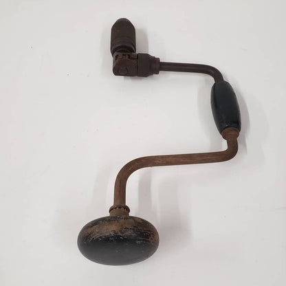 bit brace drill stanley vintage hand crank wooden carpentry hand tools