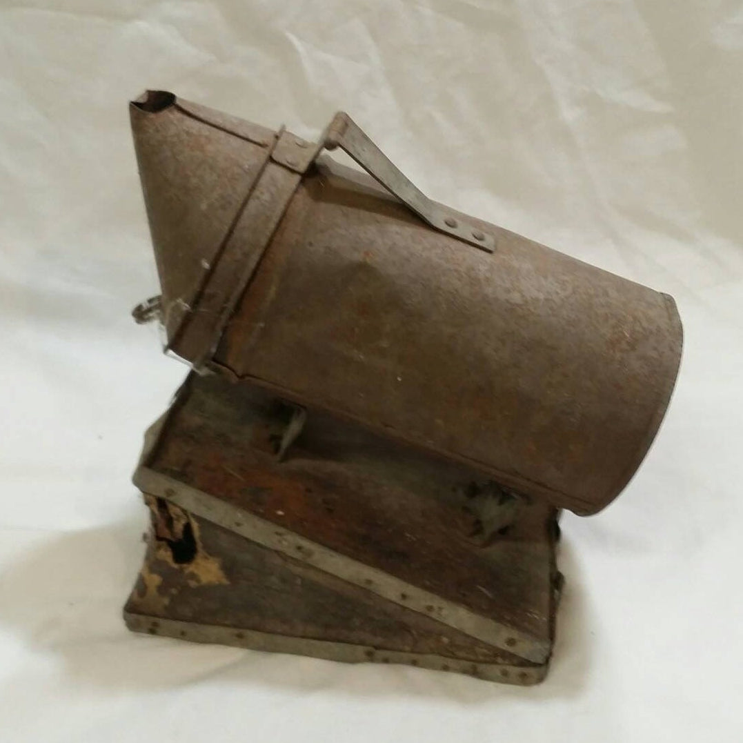 antique beekeepers tin smoker