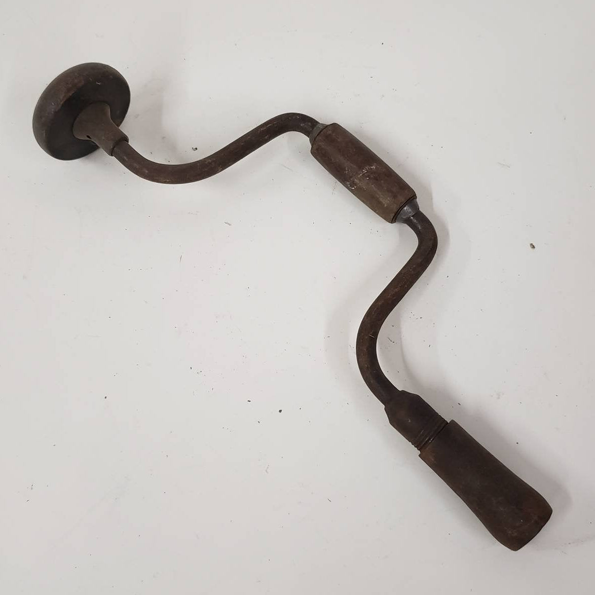 bit brace drill vintage hand crank wooden carpentry hand tools