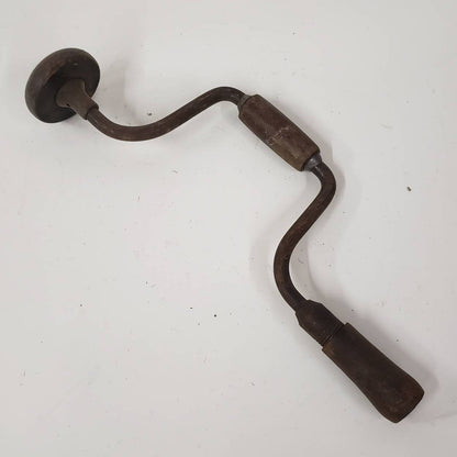 bit brace drill vintage hand crank wooden carpentry hand tools