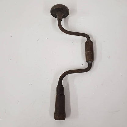 bit brace drill vintage hand crank wooden carpentry hand tools
