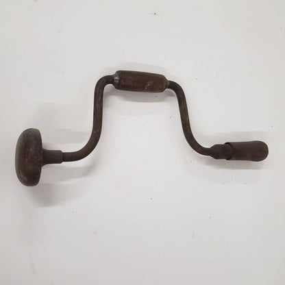bit brace drill vintage hand crank wooden carpentry hand tools