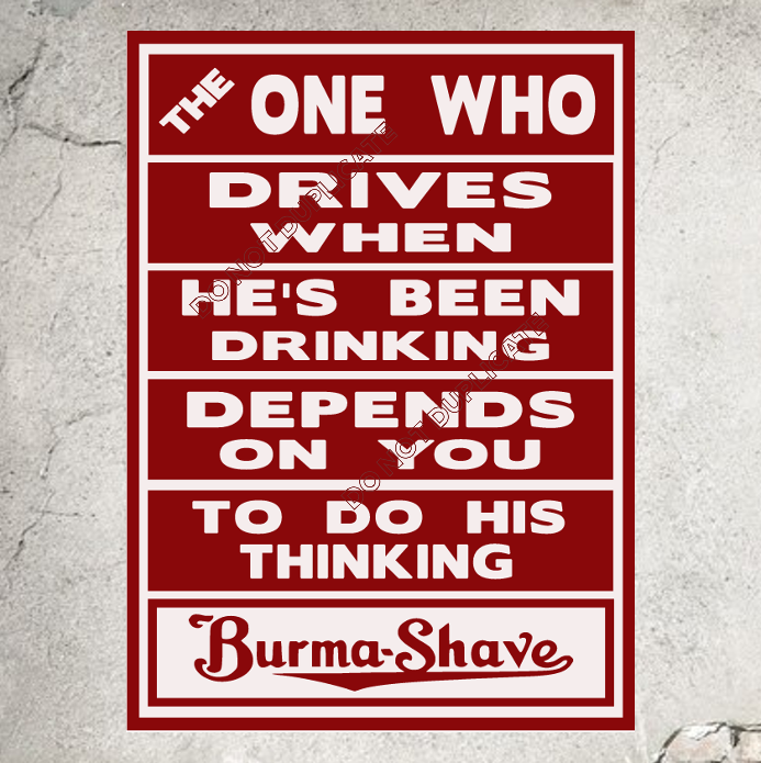 Burma Shave Barber Sign Vintage Advertizing Shaving Sign